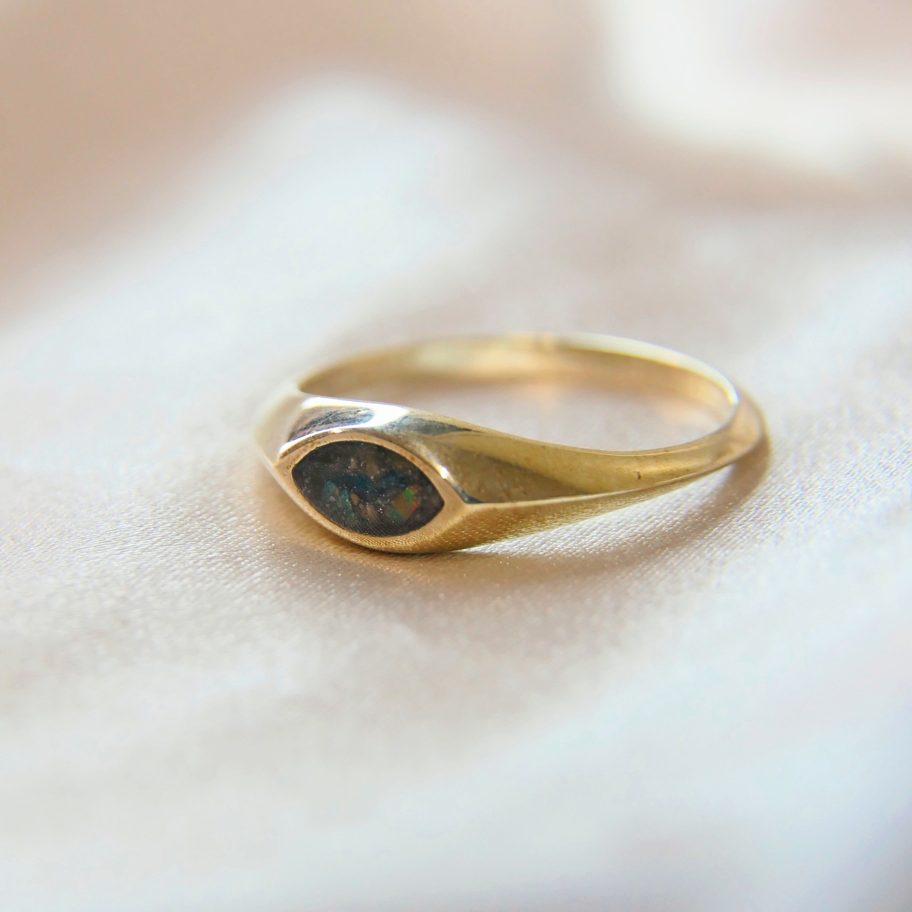 Cremation Ring  Ashes Cremation Jewellery  Marquise minimal keepsake ring