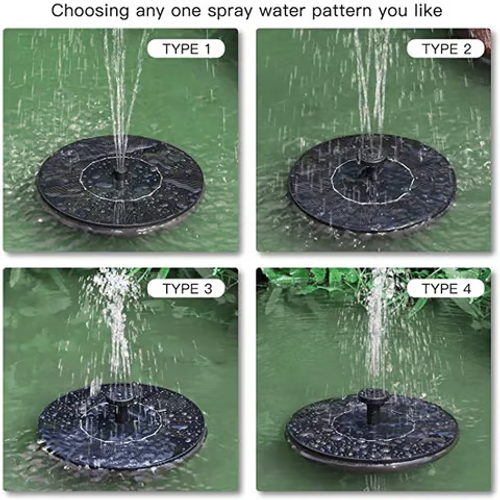 50% DE DESCONTO!!! 🎁 Fonte Solar, Bomba de Fonte para Banho de Aves a Energia Solar com 4 Bicos, Kit de Painel Solar de 1W, Bomba Submersível para Rega Exterior, Ideal para Lago, Piscina, Jardim e Aquário