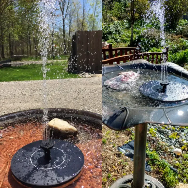 50% DE DESCONTO!!! 🎁 Fonte Solar, Bomba de Fonte para Banho de Aves a Energia Solar com 4 Bicos, Kit de Painel Solar de 1W, Bomba Submersível para Rega Exterior, Ideal para Lago, Piscina, Jardim e Aquário