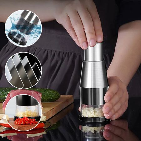 Pressed Garlic Chopper | Clean & Easy Dicing | Stainless Steel | Perfect for Daily Use | One-Push Operation