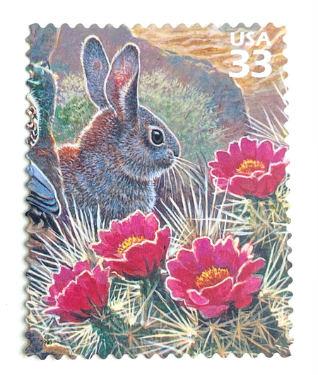 100 Bunny Rabbit Stamps Vintage Desert Cottontail Postage Stamps For Mailing