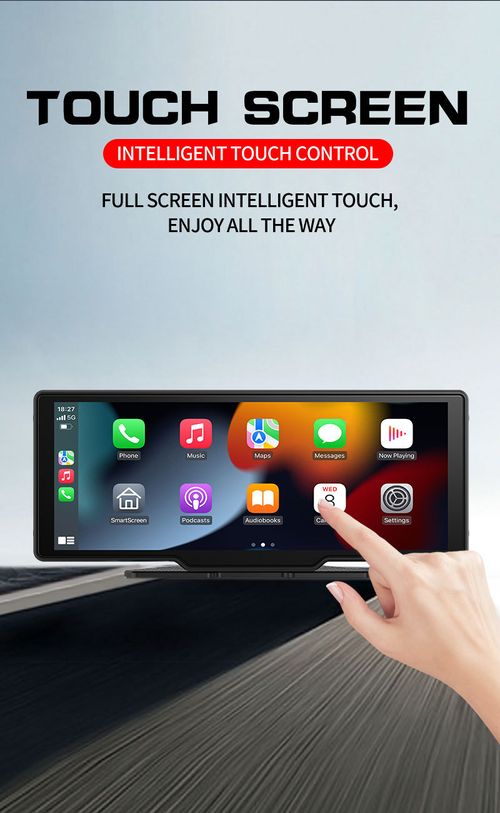 10.26 Inch Portable Car Smart Display: Wireless CarPlay, Android Auto, 1080P Dash Camera, Reverse View, GPS, FM Radio, For All Vehicles