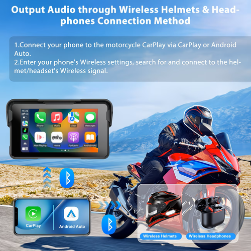 Motorcycle Smart Screen with CarPlay & Navigation