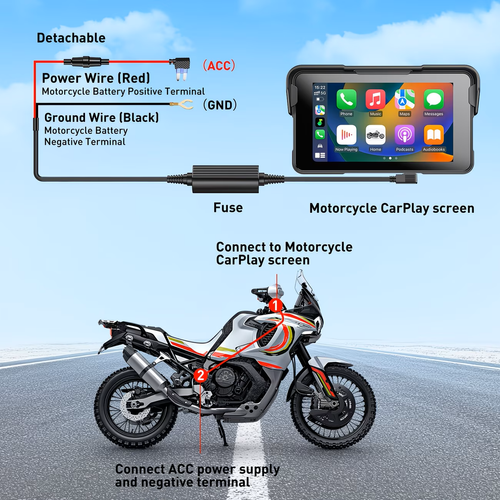 Motorcycle Smart Screen with CarPlay & Navigation