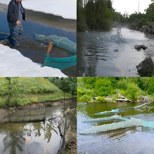 10M Large V-Shaped Fishing Net Trap With Floating Buoys, Heavy Duty Nylon Fish Shrimp Catching Net, Foldable Barrier Fishing Cage For River, Pond, Lake, Farm Aquaculture, All Season Fish Trap Net For African Fishermen