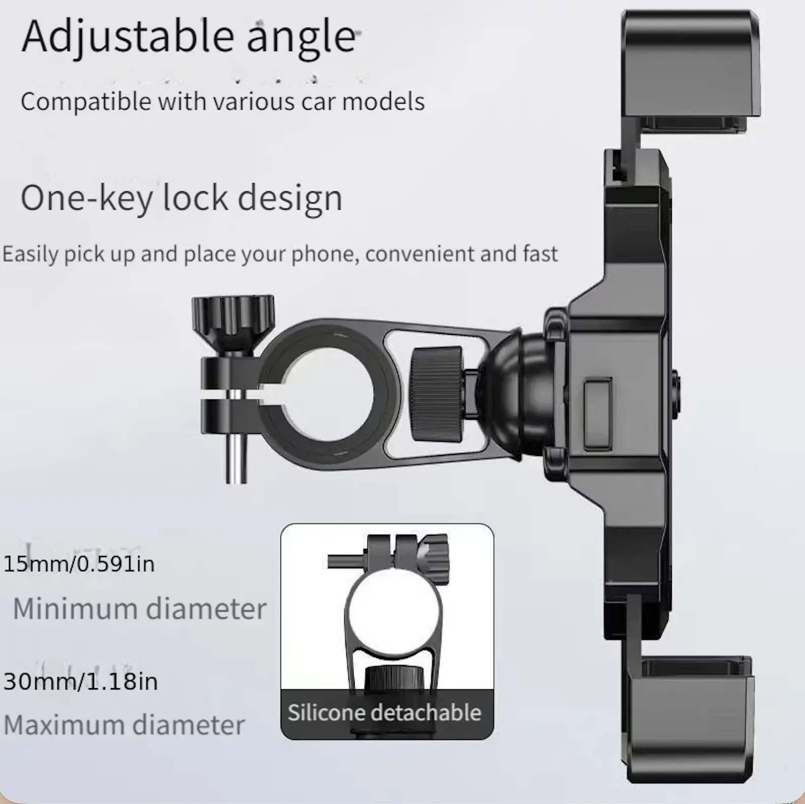 Motorcycle cell phone holder
