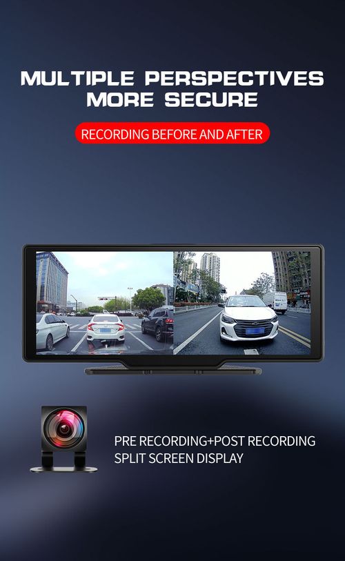 10.26 Inch Portable Car Smart Display: Wireless CarPlay, Android Auto, 1080P Dash Camera, Reverse View, GPS, FM Radio, For All Vehicles