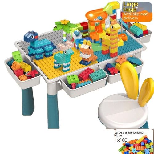 Kids Leaning Multifunction Building Block Table, Educational Leaning Table Block Building Kids, Children's Building Table Block
