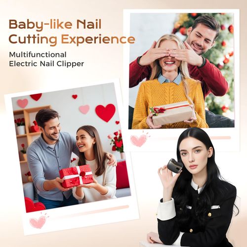 3-in-1 Automatic Electric Nail Clipper, 2025 New Electric Nail Trimmer Clippers for Fingers and Toes with 2 Adjustable Speeds, Automatic Nail Trimmer & Polisher with LED Light