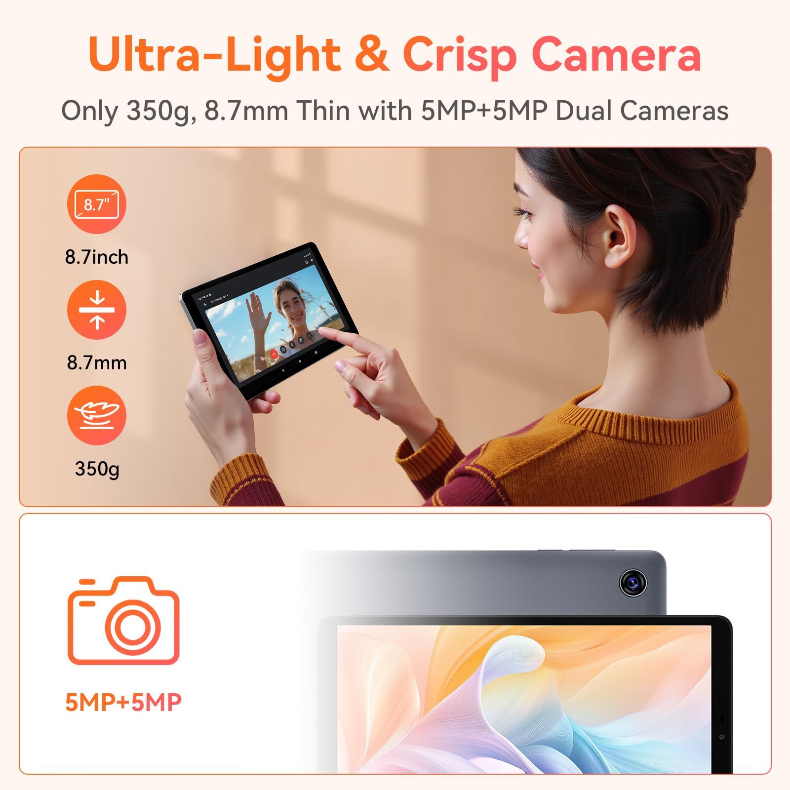 Lenovo Tab M8 Tablet, HD Android Tablet, Quad-Core Processor, 2GHz, 32GB Storage, Full Metal Cover, Long Battery Life, Android 10 Pie, Iron Grey