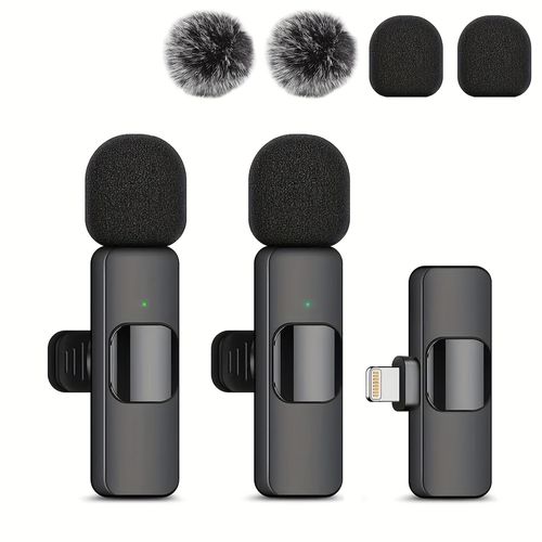 Beekinn Wireless Lavalier Clip-On Microphone - USB-C Rechargeable, 2.4GHz, Plug & Play, for iPhone, iPad, Android, Audio Video Recording, Live Streaming, Interview