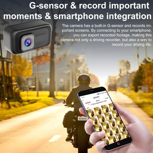 Motorcycle Dash Cam, Motorcycle Riding Recorder for Electric Dirt Bike, Bicycle, 2K Camera, 120° Wide Angle, IP65 Waterproo