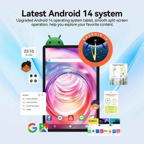 2025 Latest Android 14 Tablet-11-inch Tablets with Dual 4G Cellular, 128GB+16(8+8 Expand)GB, h Battery Tablet Octa-Core Processor with 13MP + 8MP Dual HD Cameras, 8000mAwith HD Display, Bluetooth