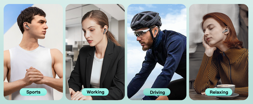 Wireless Earbuds, Bluetooth Ear Buds Headphones, 60H Long Playtime, Stereo Deep Bass, LED Power Display, IPX7 Sport Waterproof, Lightweight in-Ear Earphones with Mic for iPhone Android PC TV Computer