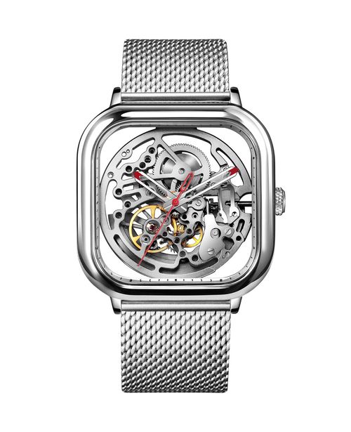 CIGA Design Automatic Skeleton Watch – Unisex Mechanical Wristwatch with Sapphire Glass, Milanese & Leather Straps – Stylish Gift for Men & Women​