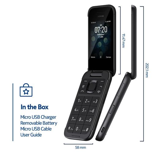 Long Battery Life! Nokia 2780 Flip Phone | Unlocked | Works with All Carriers | Ultra Long Standby | Black