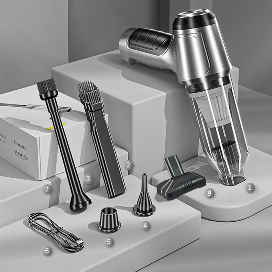 ST-6645C Wireless Vacuum Cleaner - 15000Pa Strong Suction | 35500rpm Motor | 2 * 2000mAh Battery | TYPE-C Charging | Vacuum & Blow 2-in-1 | Perfect for Home & Car