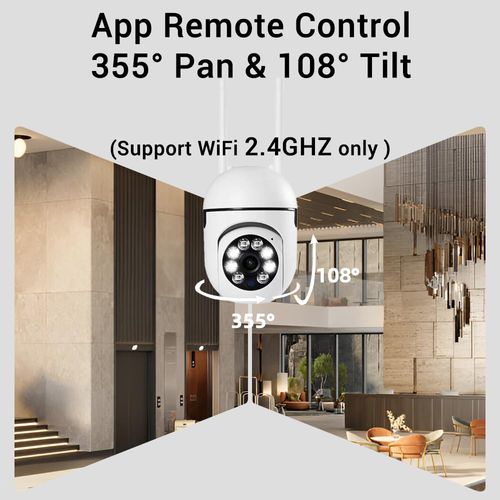 PEGATISAN 3MP WiFi Surveillance Security Camera Outdoor-Home-Dome, Pan-Tilt 360° View, 3MP, Motion Detection and Siren, 2-Way Audio,Full Color Night Vision, Waterproof