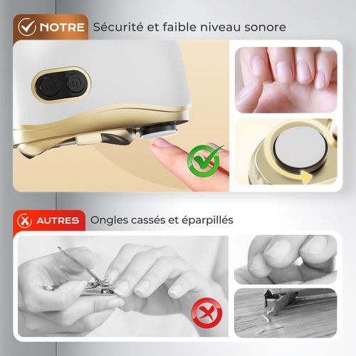 3-in-1 Automatic Electric Nail Clipper, 2025 New Electric Nail Trimmer Clippers for Fingers and Toes with 2 Adjustable Speeds, Automatic Nail Trimmer & Polisher with LED Light