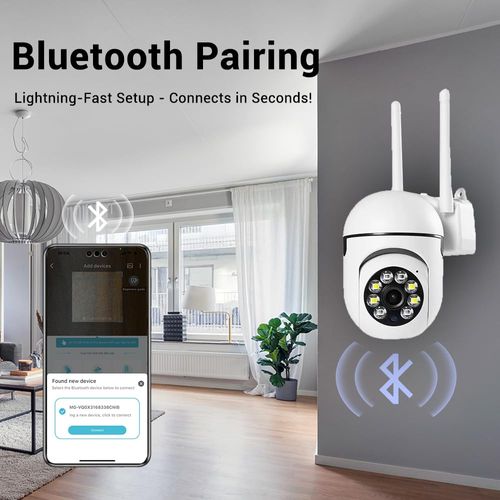 PEGATISAN 3MP WiFi Surveillance Security Camera Outdoor-Home-Dome, Pan-Tilt 360° View, 3MP, Motion Detection and Siren, 2-Way Audio,Full Color Night Vision, Waterproof