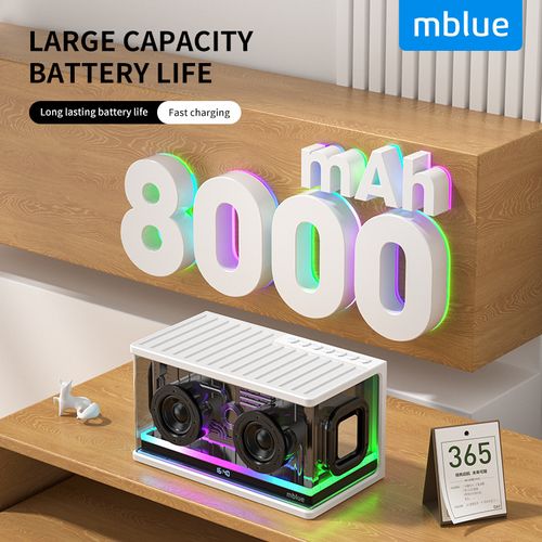 mblue AURA09 RGB Transparent Bluetooth Speaker | Mechanical Gaming Style | Powerful Bass Booster