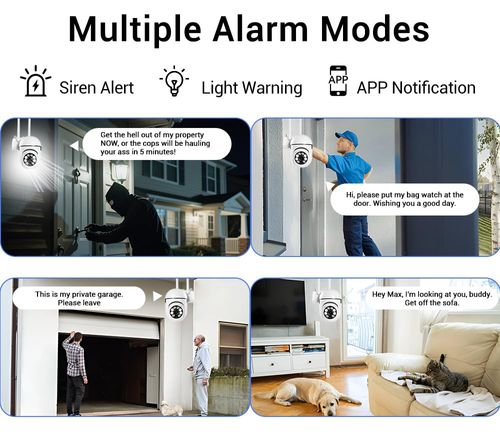 PEGATISAN 3MP WiFi Surveillance Security Camera Outdoor-Home-Dome, Pan-Tilt 360° View, 3MP, Motion Detection and Siren, 2-Way Audio,Full Color Night Vision, Waterproof