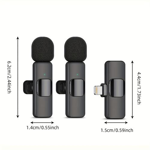 Beekinn Wireless Lavalier Clip-On Microphone - USB-C Rechargeable, 2.4GHz, Plug & Play, for iPhone, iPad, Android, Audio Video Recording, Live Streaming, Interview