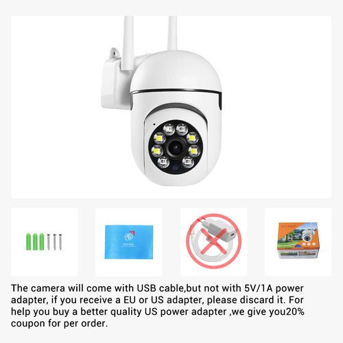 PEGATISAN 3MP WiFi Surveillance Security Camera Outdoor-Home-Dome, Pan-Tilt 360° View, 3MP, Motion Detection and Siren, 2-Way Audio,Full Color Night Vision, Waterproof