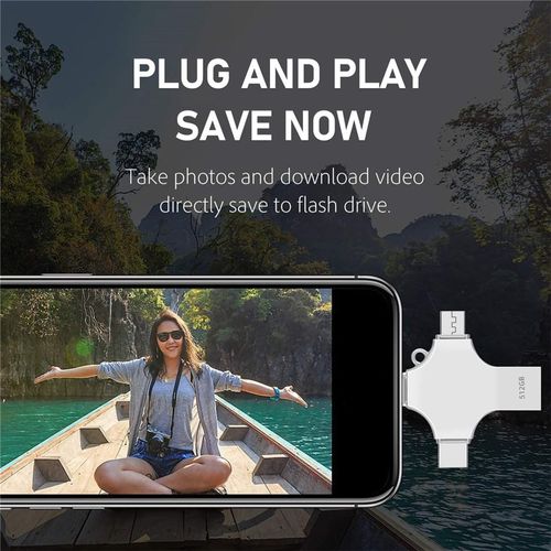 4 In 1 Memory 128 GB Micro SD Card Reader For IPhone Ipad Android Mac PC Camera Type C Lighting Usb C Android Reader Portable Reader