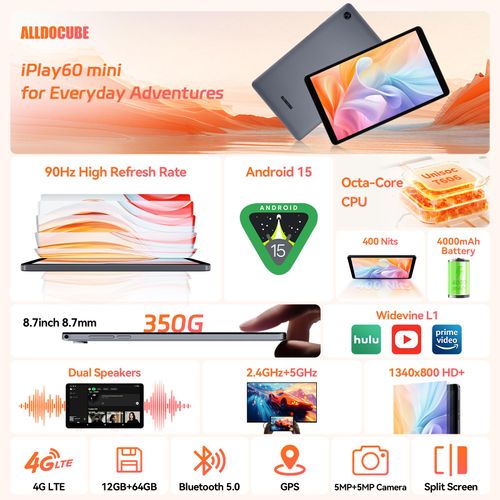 Lenovo Tab M8 Tablet, HD Android Tablet, Quad-Core Processor, 2GHz, 32GB Storage, Full Metal Cover, Long Battery Life, Android 10 Pie, Iron Grey