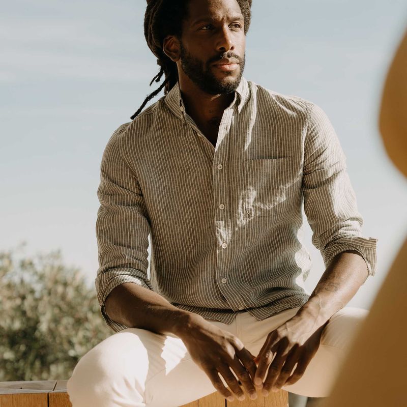 Ascuu Jack in Cilantro Stripe Linen