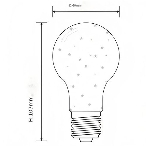 A60 Fireworks Light Bulb - Colorful Christmas Decor, RGB Multicolor Glass Ball Lamp, 5W Power Output, No Battery Required