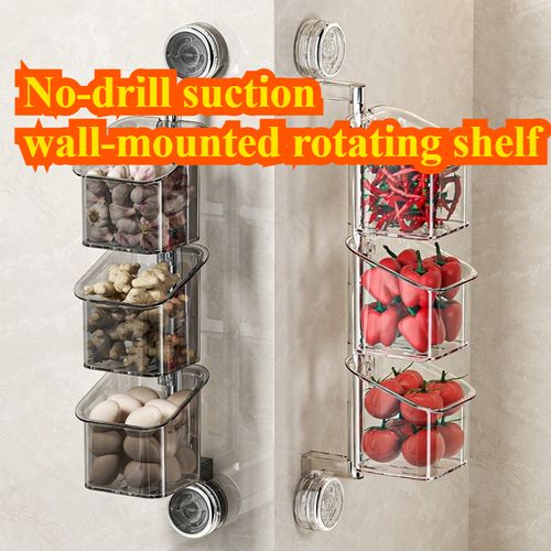 3pcs Suction Cup Adjustable Hanging Basket Storage Box