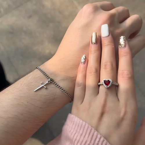 Sword and Heart Pendant Jewelry Set