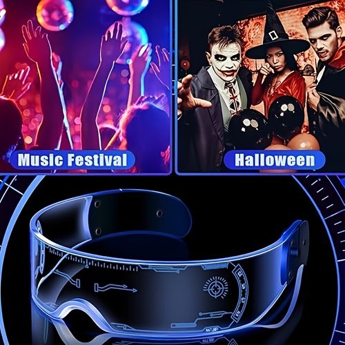 LED Light Up Cyberpunk Glasses
