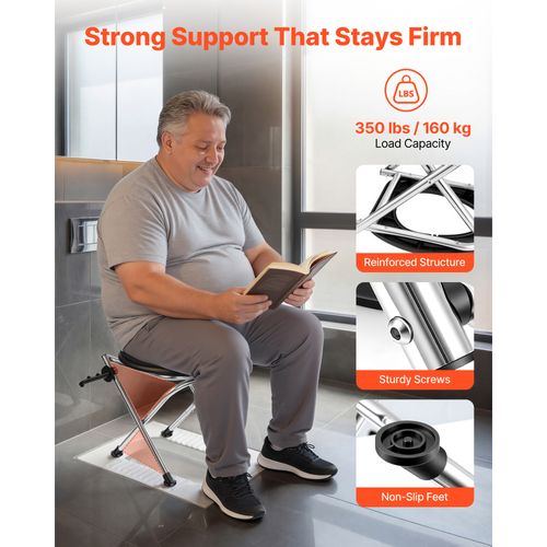 Enhanced Sturdy Folding Toilet Chair