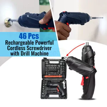 47 pcs Rechargeable Screwdriver Drill Machine Tool kit (HT20)