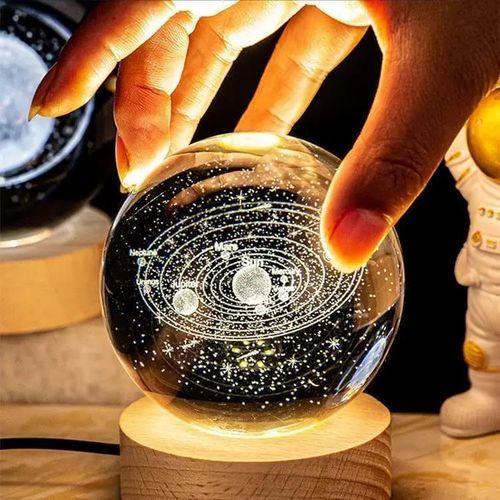 3D Galaxy Crystal Ball Night Lamp – USB Rechargeable LED Light with Multiple Unique Designs, Gift-Ready