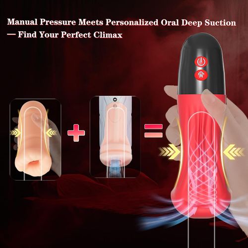 Male adult sex toys - Squeezable soft sleeve automatic suction vibrating machine, vibrator stroke trainer, male pump suction cup sex toy pocket cat