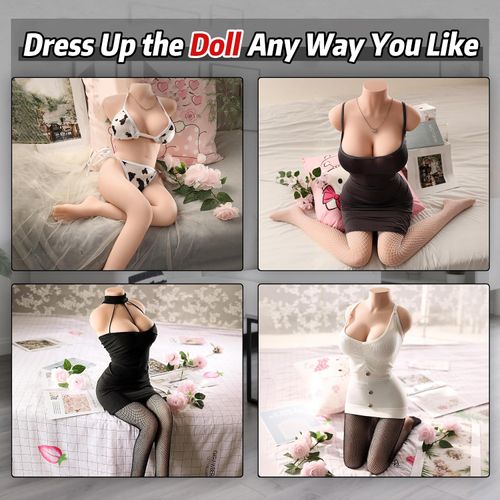 Full-size sex doll with flexible legs, suitable for men, adult male penis | Sex toy with realistic body features (including breasts, buttocks, and), soft TPE, built-in skeleton, tight dual-channel.
