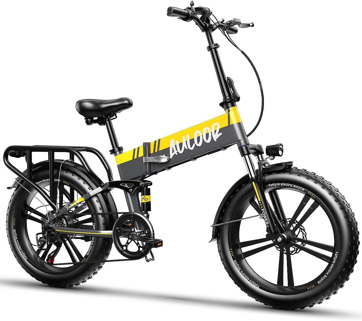 750W Electric Bike for Adults 48V 12.8Ah Detachable LG Battery, 30MPH Speed Folding Ebike, 20'' Fat Tires, Ideal for Snow, Beach & Mountain Trails Electric Bicycle