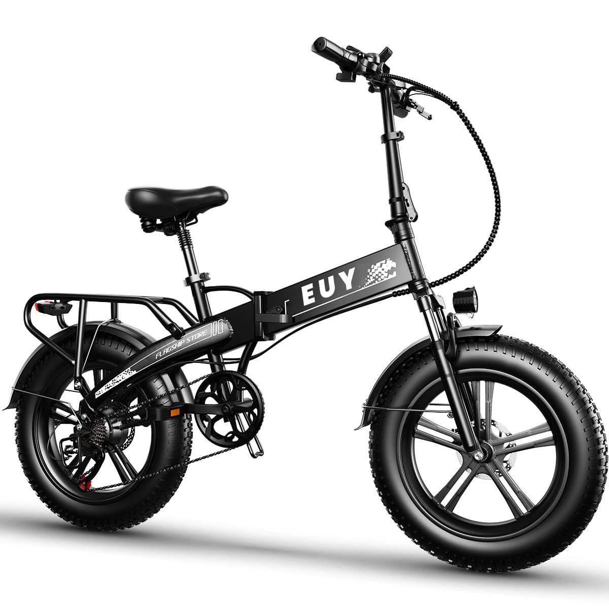 Auloor Electric Bike,750W Ebikes for Adults, 20" Fat Tire Electric Bike for Adults, 30MPH Folding Electric Bike, 48V 12.8Ah Battery,7-Speed Front Suspension Electric Bicycle
