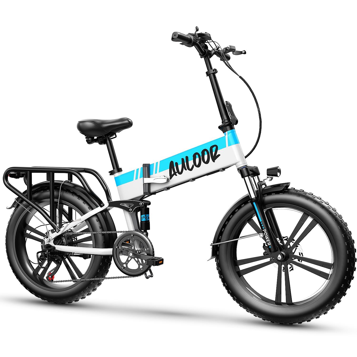 750W Electric Bike for Adults 48V 12.8Ah Detachable LG Battery, 30MPH Speed Folding Ebike, 20'' Fat Tires, Ideal for Snow, Beach & Mountain Trails Electric Bicycle