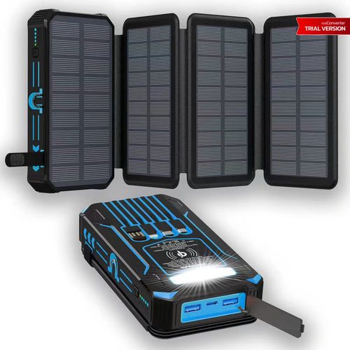 Outdoor Foldable Solar Large Capacity Charger Mobile Power Bank