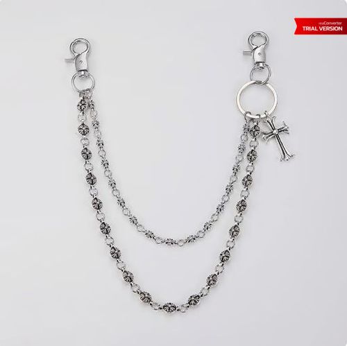 🔥🎁Punk Rock Metal Pants Waist Chain Men Women Key Chain Big Ring Wallet Keychain