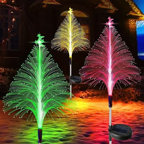 🔥🎁🎄7 Color Changing Solar Christmas Trees Lights🎄