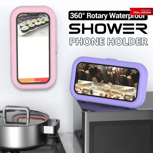 360° rotatable waterproof mobile phone holder for the shower