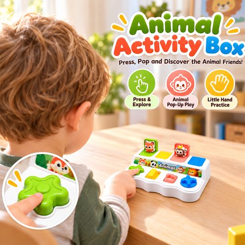 Push-button box toy for children