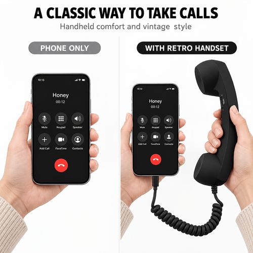 Retro-style mobile phone handset (white)