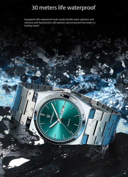 Half-Price Super Green Thin Men's Waterproof Luminous Quartz Watch